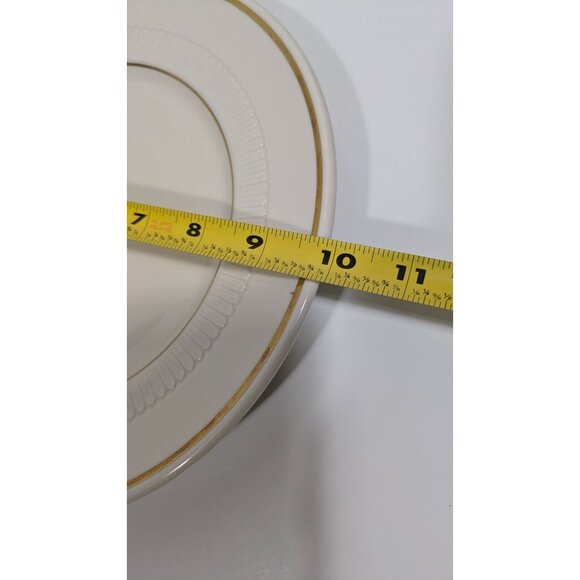 Syracuse China White Dinner Plate With Gold Trim 9.75" Ceramic Elegant Design - Picture 5 of 8